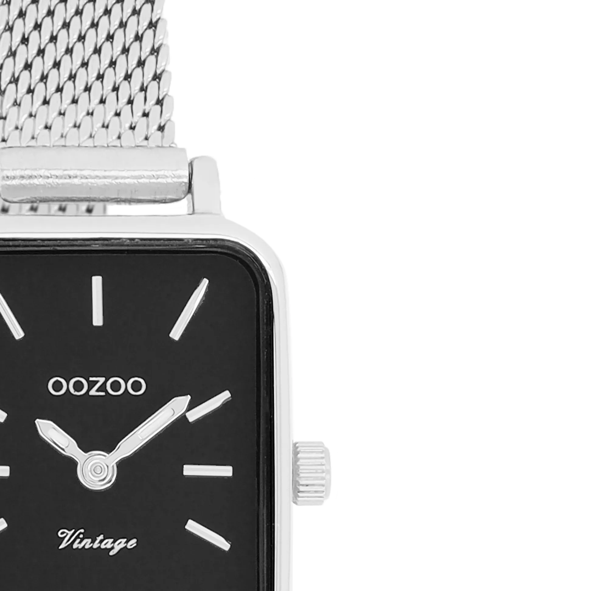 Silver coloured OOZOO watch with silver coloured metal mesh bracelet - C20267