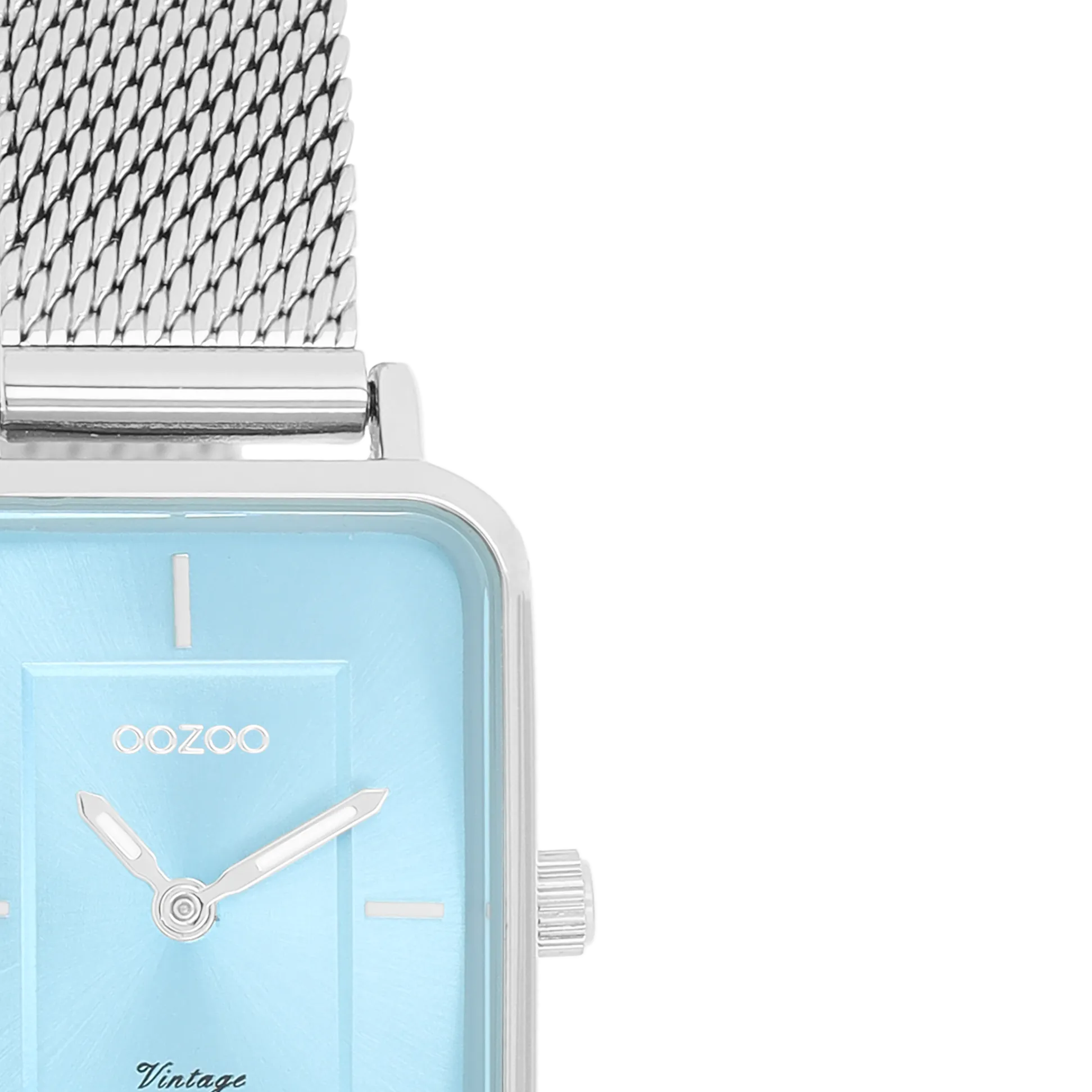 Silver coloured OOZOO watch with silver coloured metal mesh bracelet - C20351