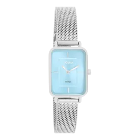 Silver coloured OOZOO watch with silver coloured metal mesh bracelet - C20351