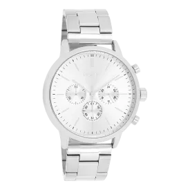 Silver coloured OOZOO watch with silver coloured stainless steel bracelet - C11405