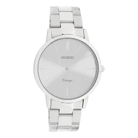 Silver coloured OOZOO watch with silver coloured stainless steel bracelet - C20027