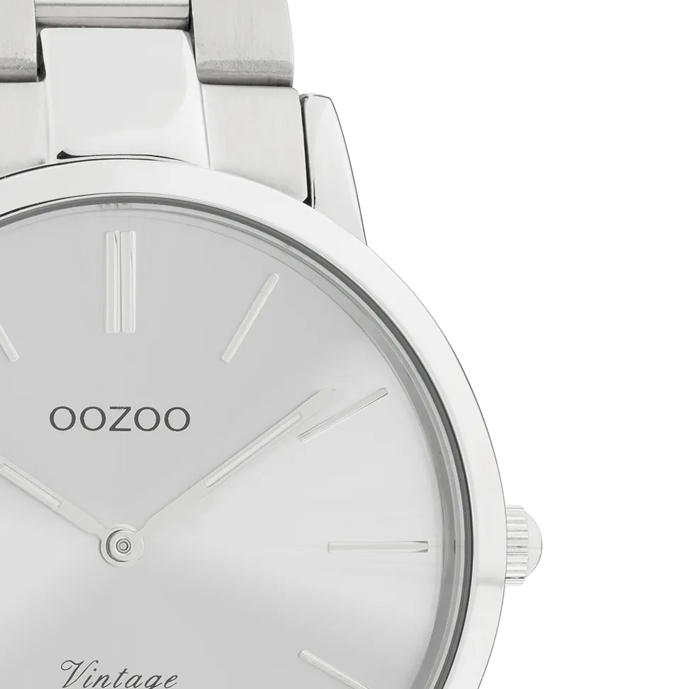 Silver coloured OOZOO watch with silver coloured stainless steel bracelet - C20027