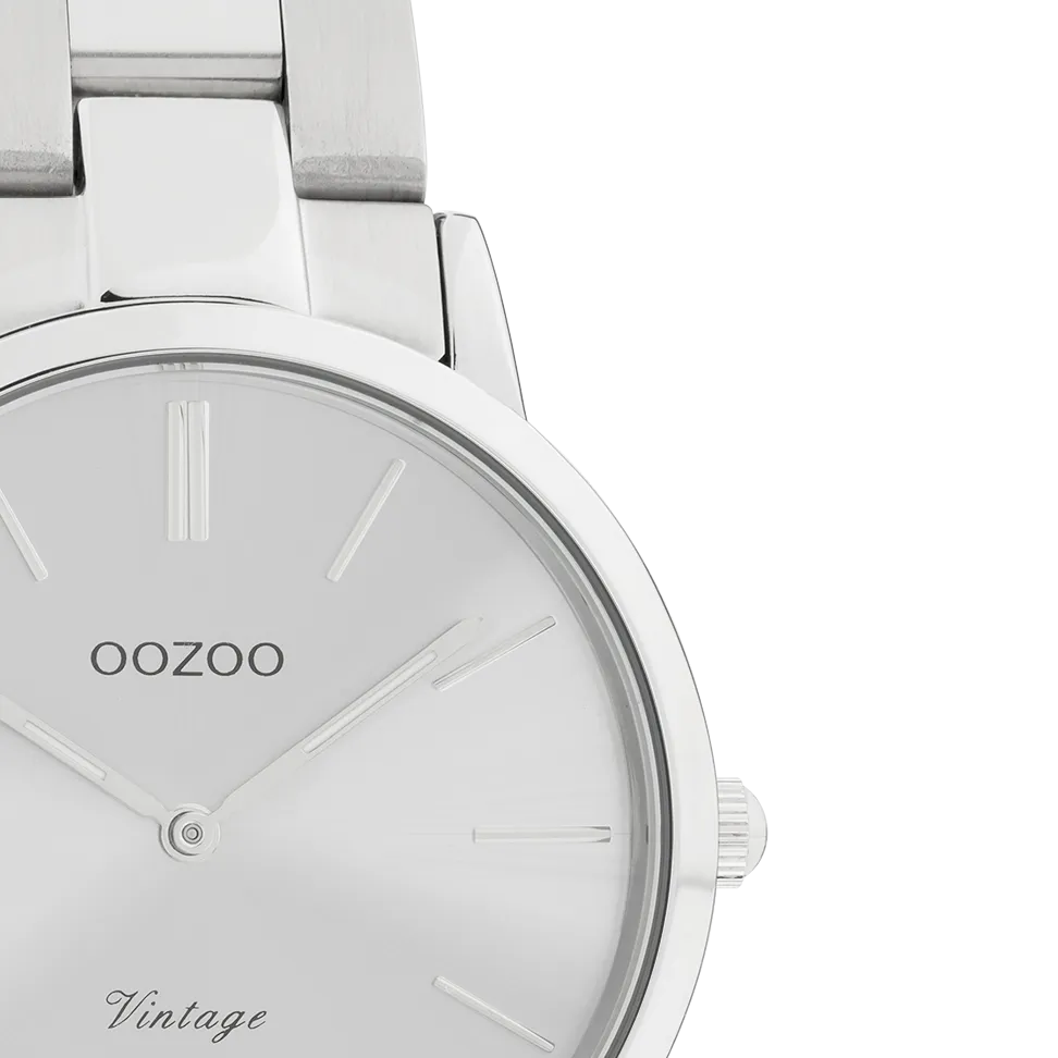 Silver coloured OOZOO watch with silver coloured stainless steel bracelet - C20039