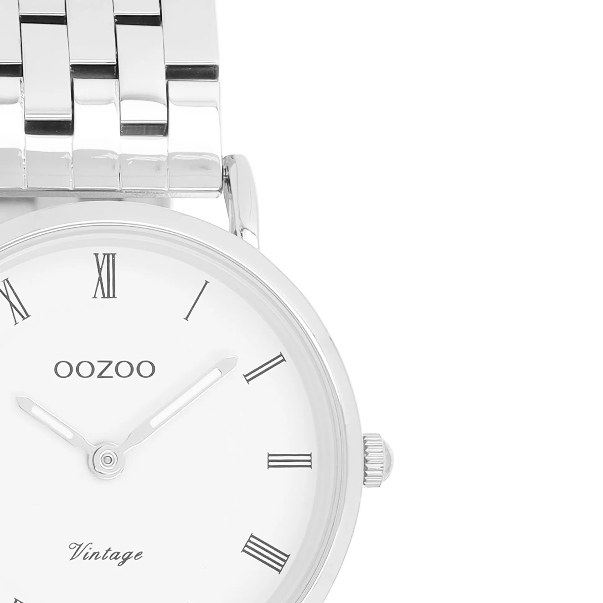 Silver coloured OOZOO watch with silver coloured stainless steel bracelet - C20372