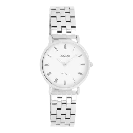 Silver coloured OOZOO watch with silver coloured stainless steel bracelet - C20372