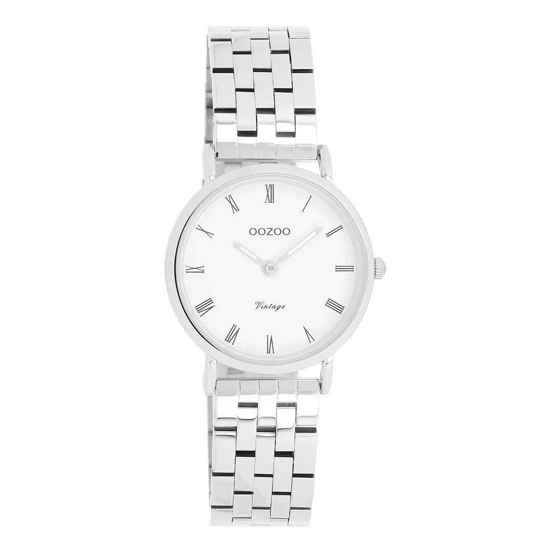 Silver coloured OOZOO watch with silver coloured stainless steel bracelet - C20372