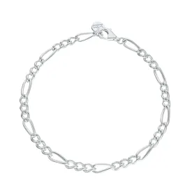 Silver Large Linked Figaro Charm Bracelet