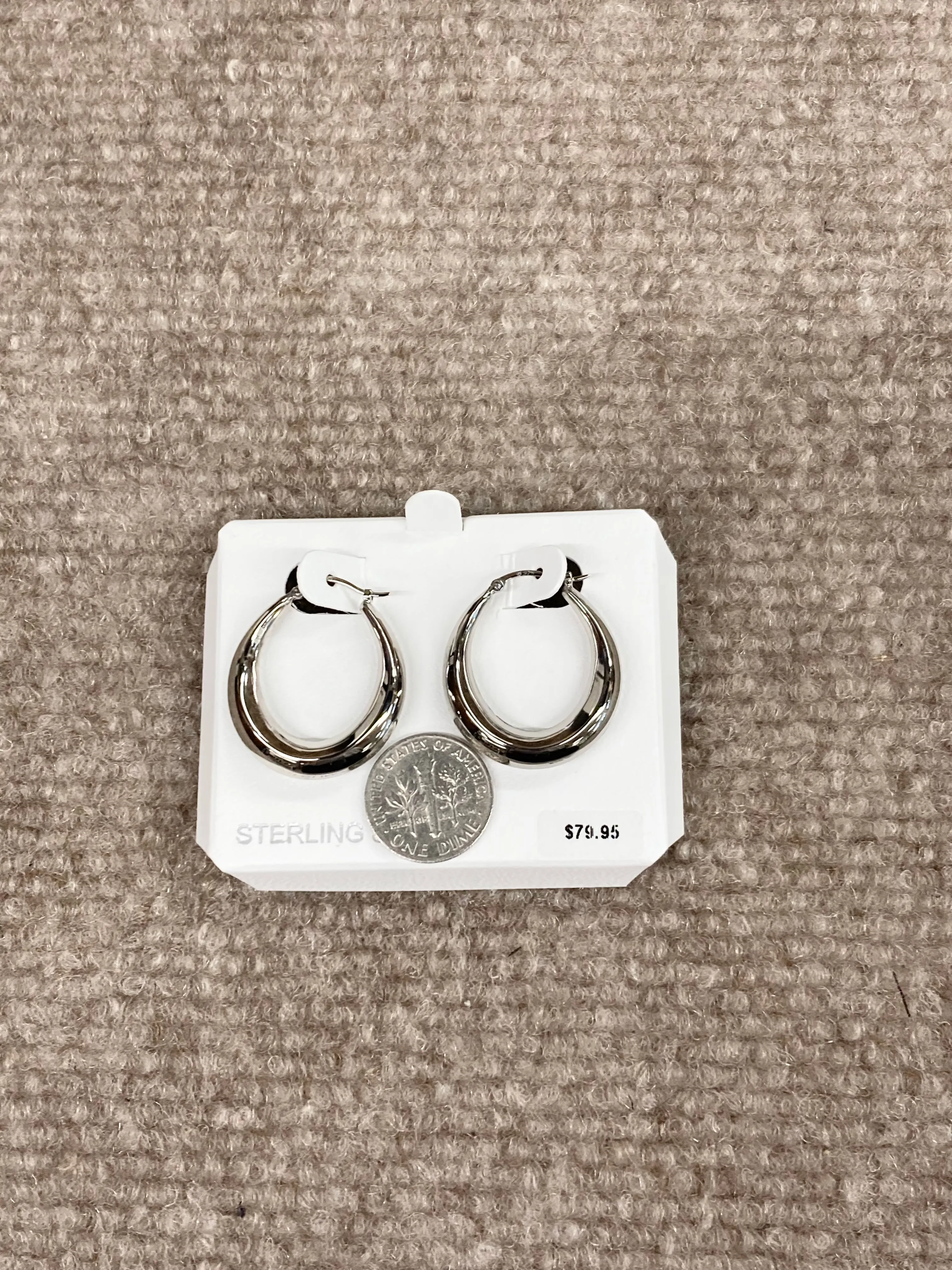 Silver Shell Hoop Earrings