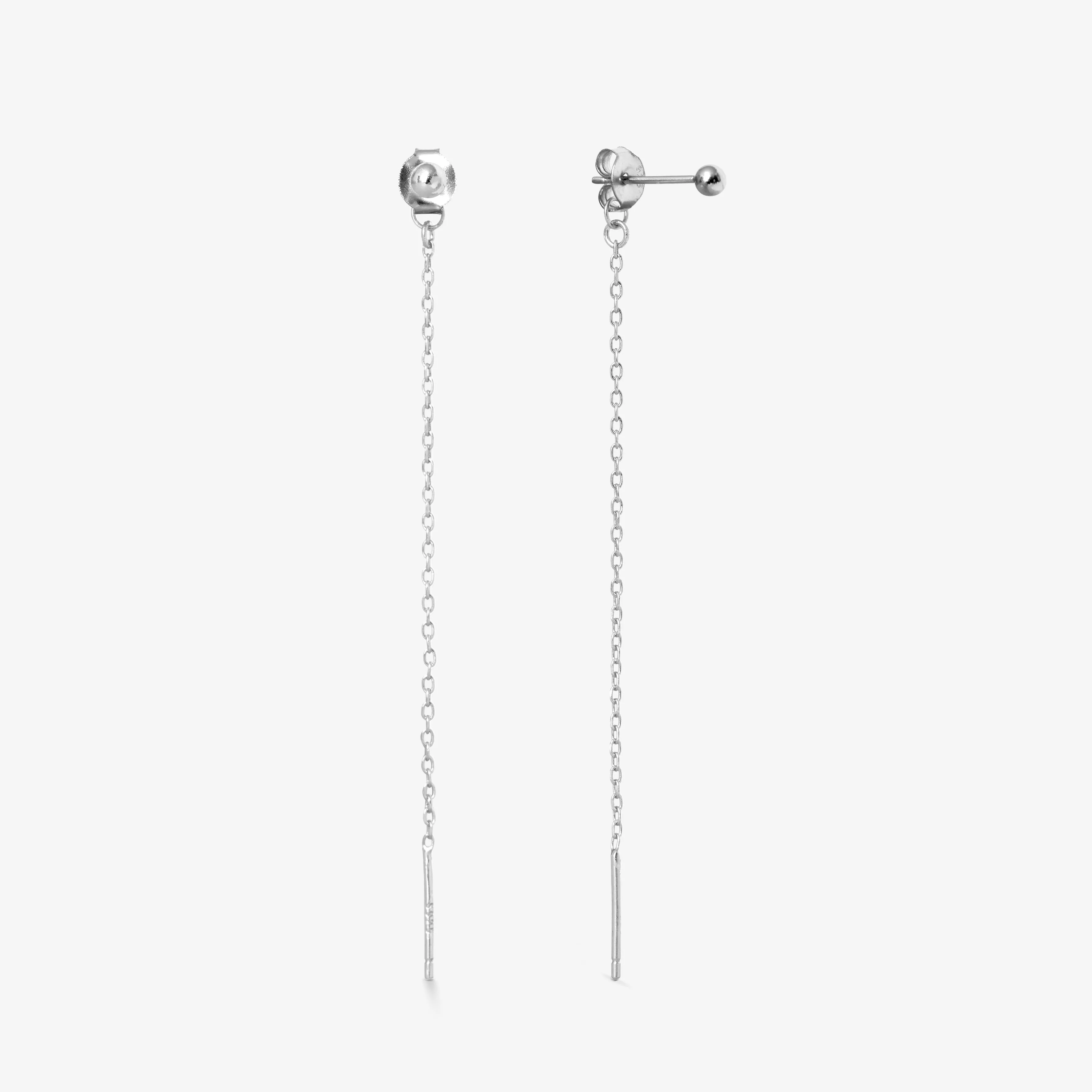 SINGLE TASSEL DROP EARRINGS Silver