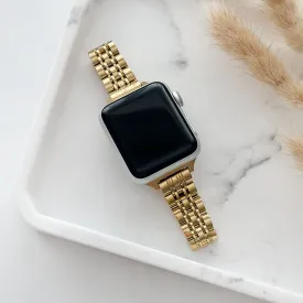 Slim Stainless Steel Apple Watch Strap - Gold