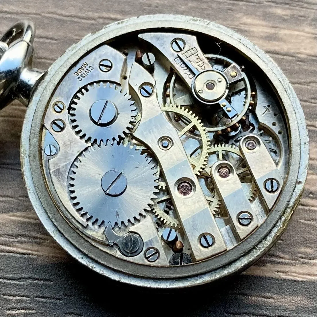 Smile Pocket Watch Antique Manual Open Face 27mm Vintage Pocket Watch Silver