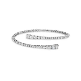 Spiral Flexible Graduated Diamond Bangle Bracelet (3.50 ct.) 4-Prongs Setting in 14K Gold