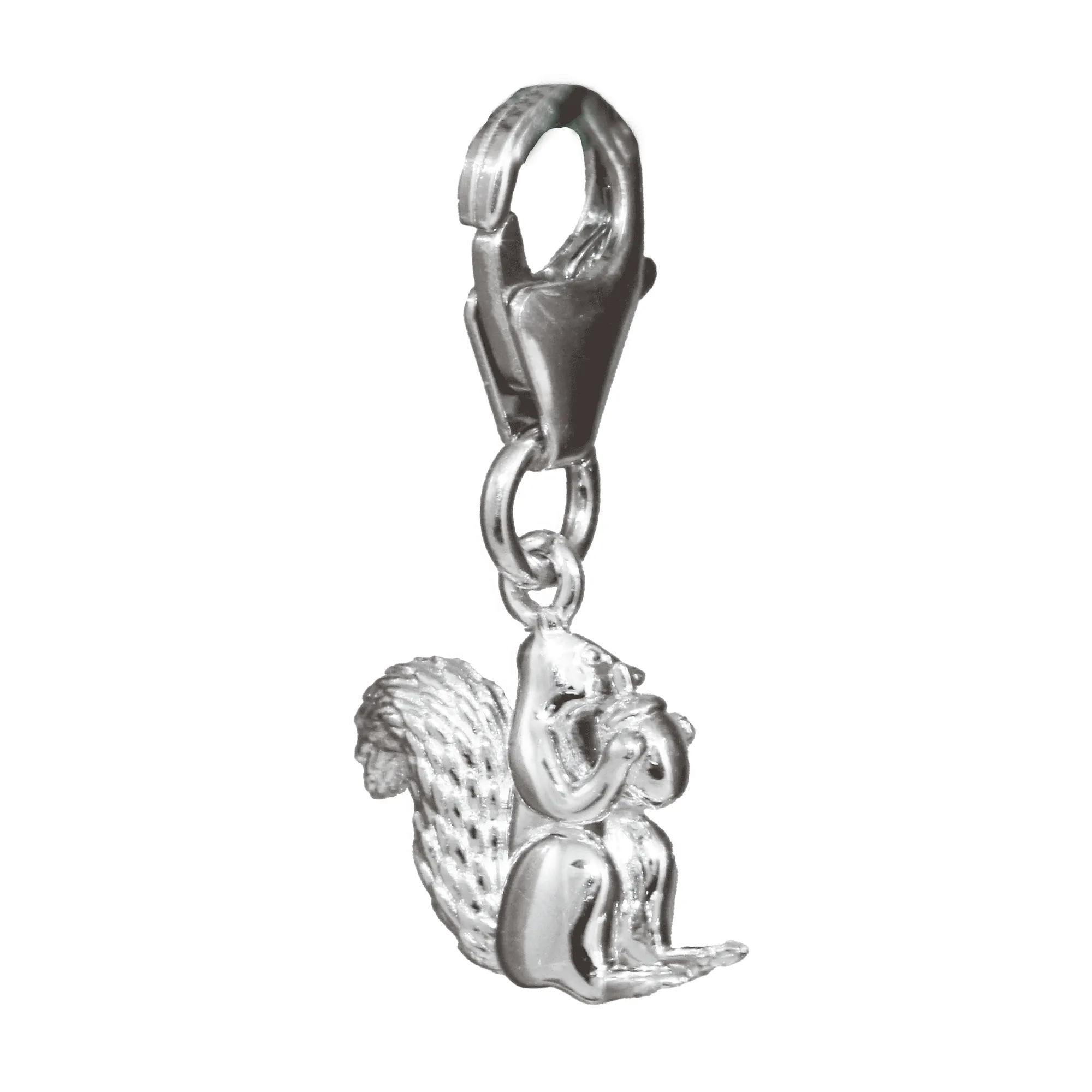 Squirrel Silver Charm