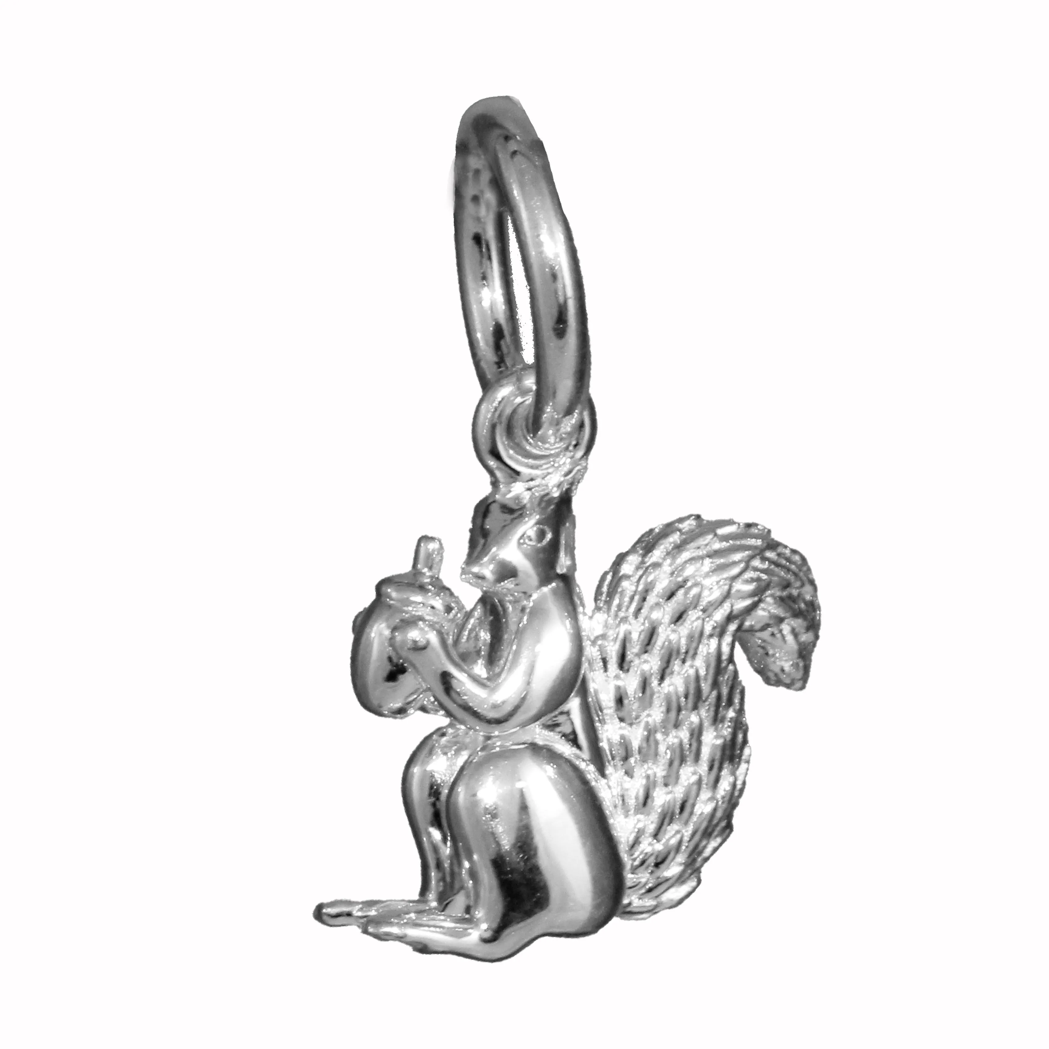 Squirrel Silver Charm