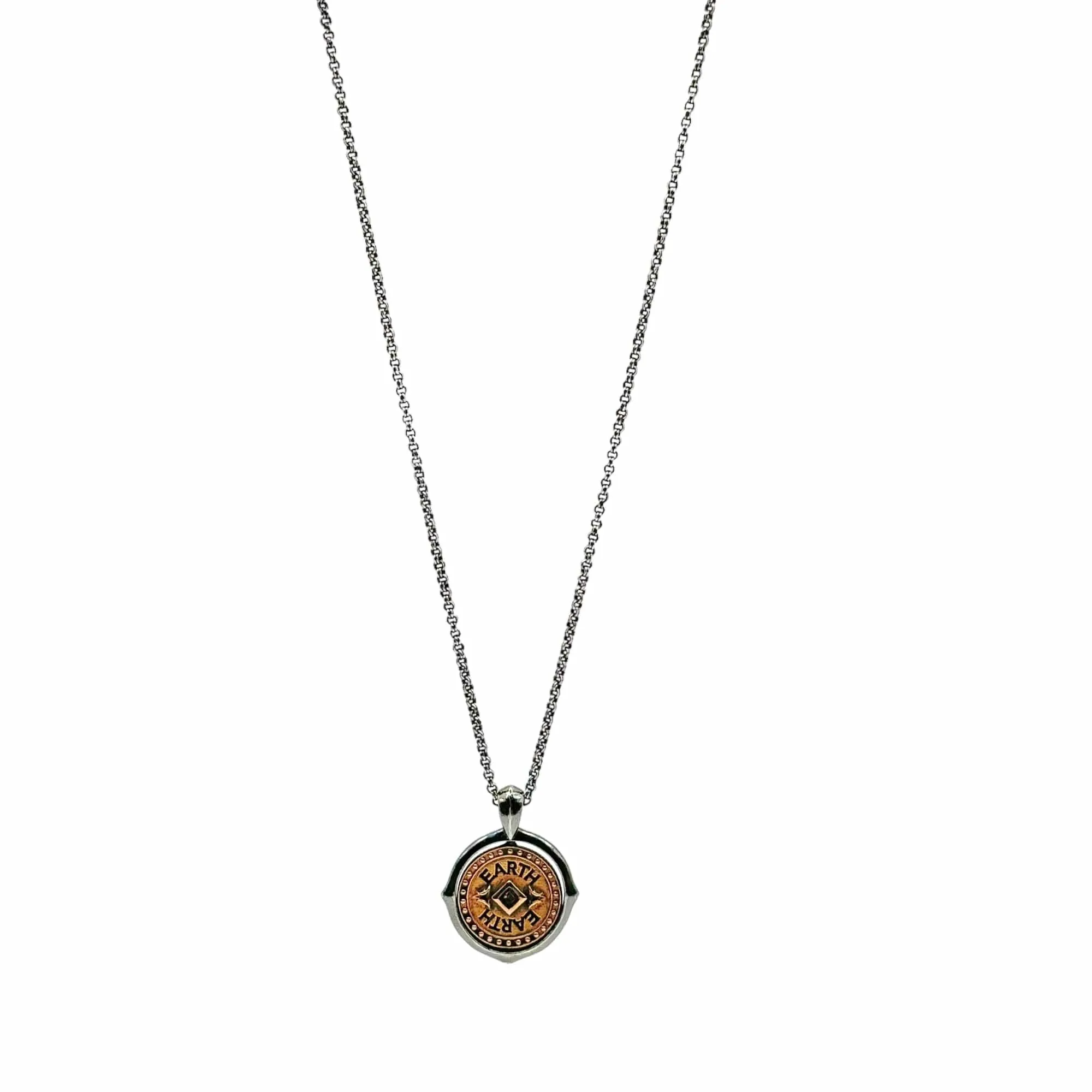 STEPHEN WEBSTER Rotating Earth & Virgo Sterling Silver Pendant Necklace