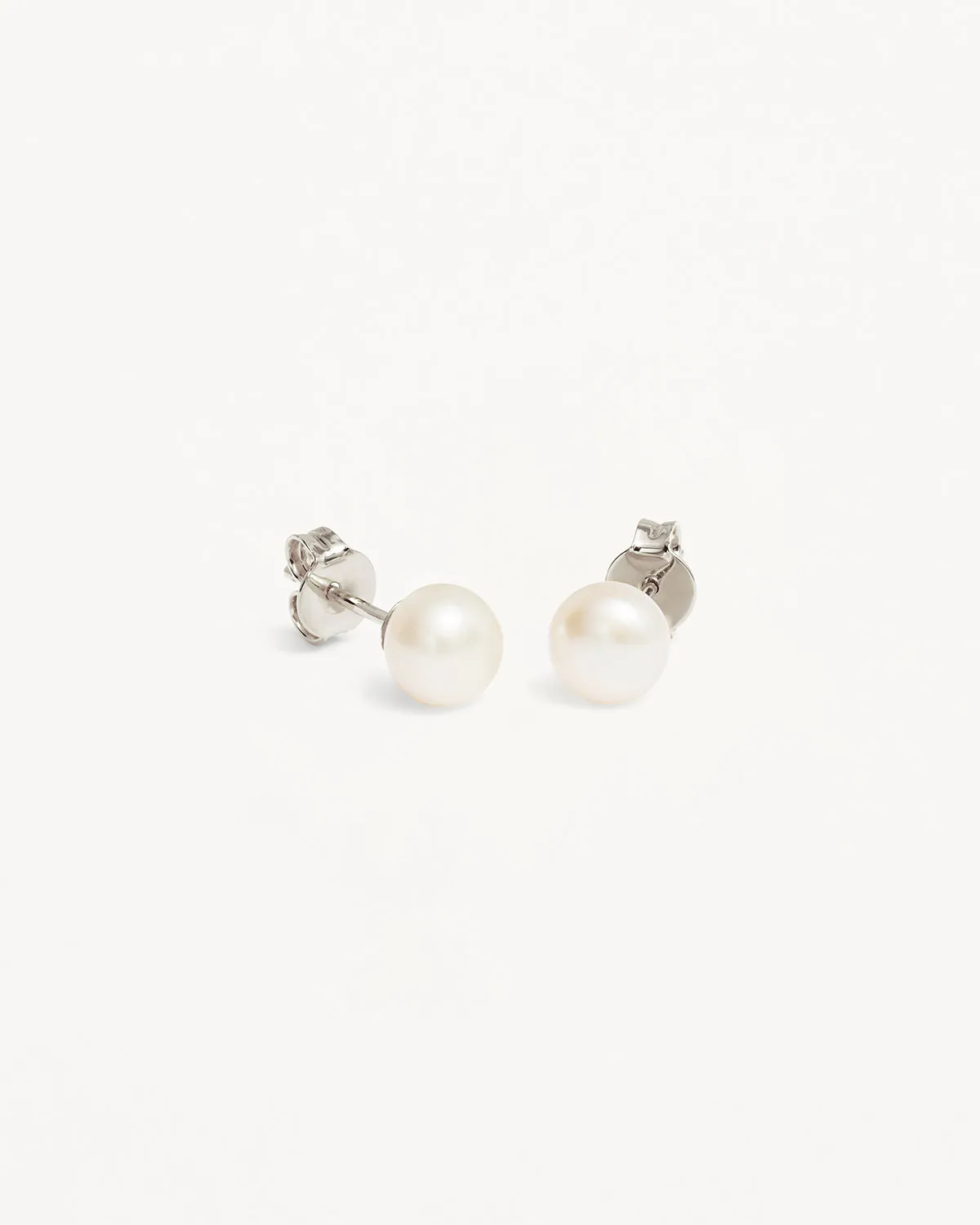 Sterling Silver Floating On Air Pearl Stud Earrings - 6mm