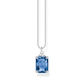 STERLING SILVER HERITAGE BLUE STONE NECKLACE 40-45CM