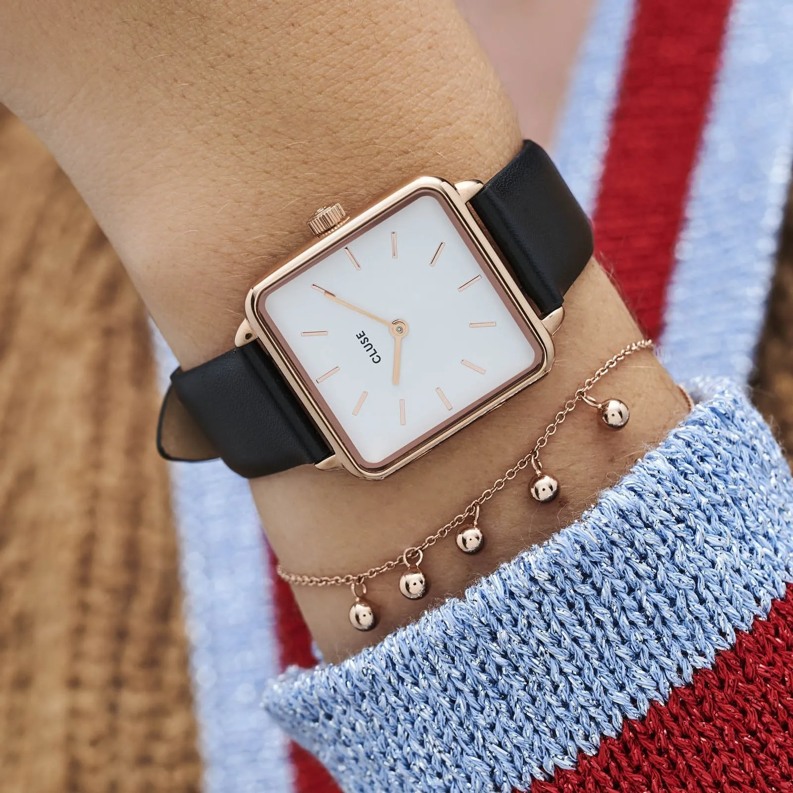 Strap 16 mm Leather Metal, Rose Gold Colour