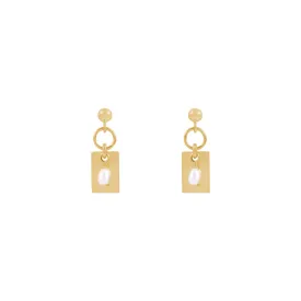 Tara Freshwater Pearl Earrings - Gold