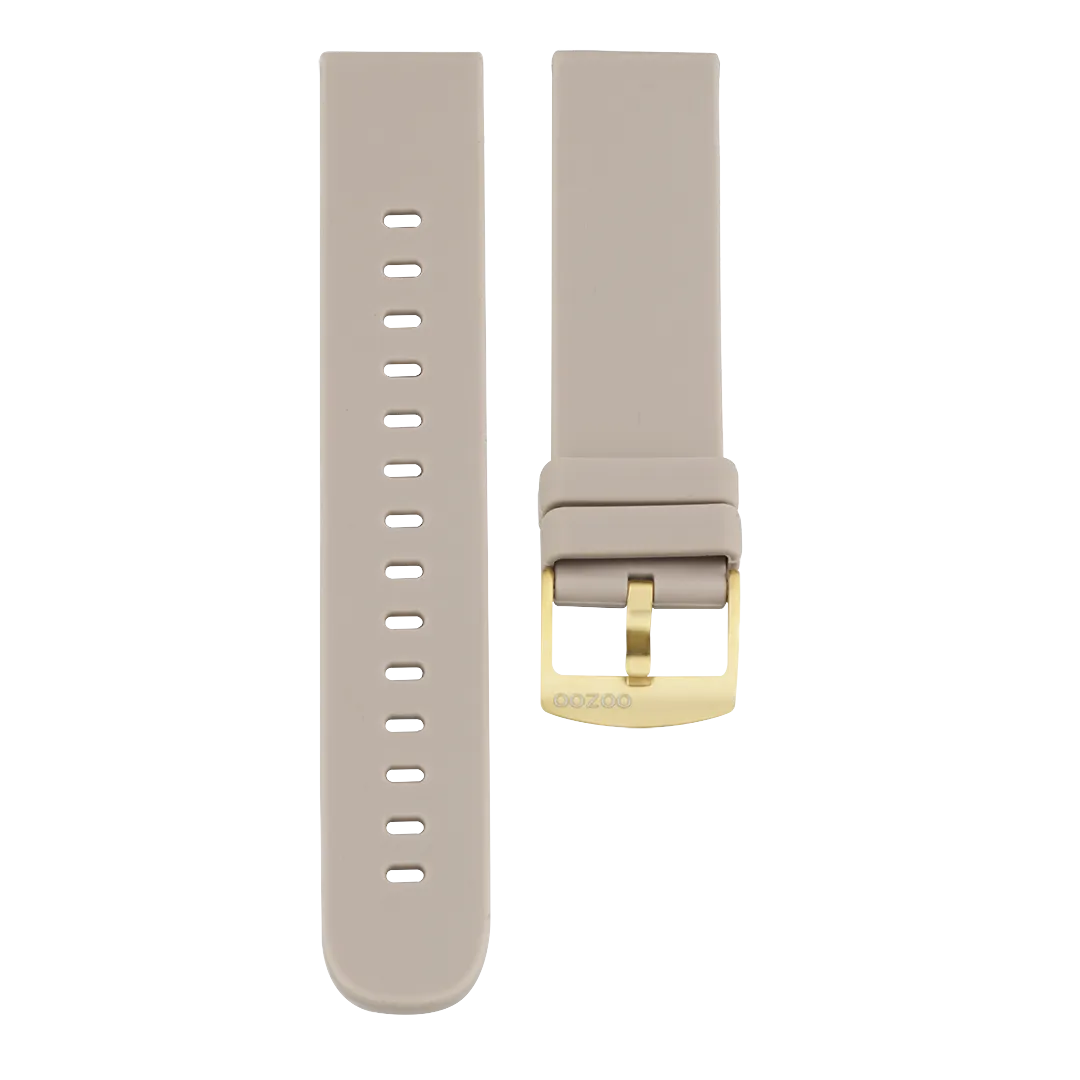 Taupe OOZOO rubber strap with gold clasp