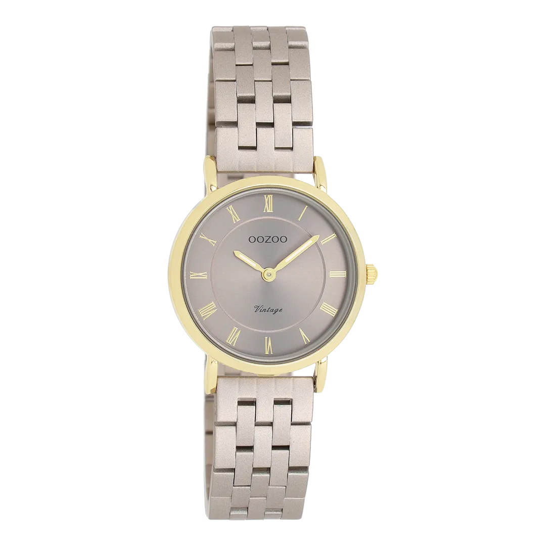 Taupe OOZOO watch with taupe stainless steel bracelet - C20375