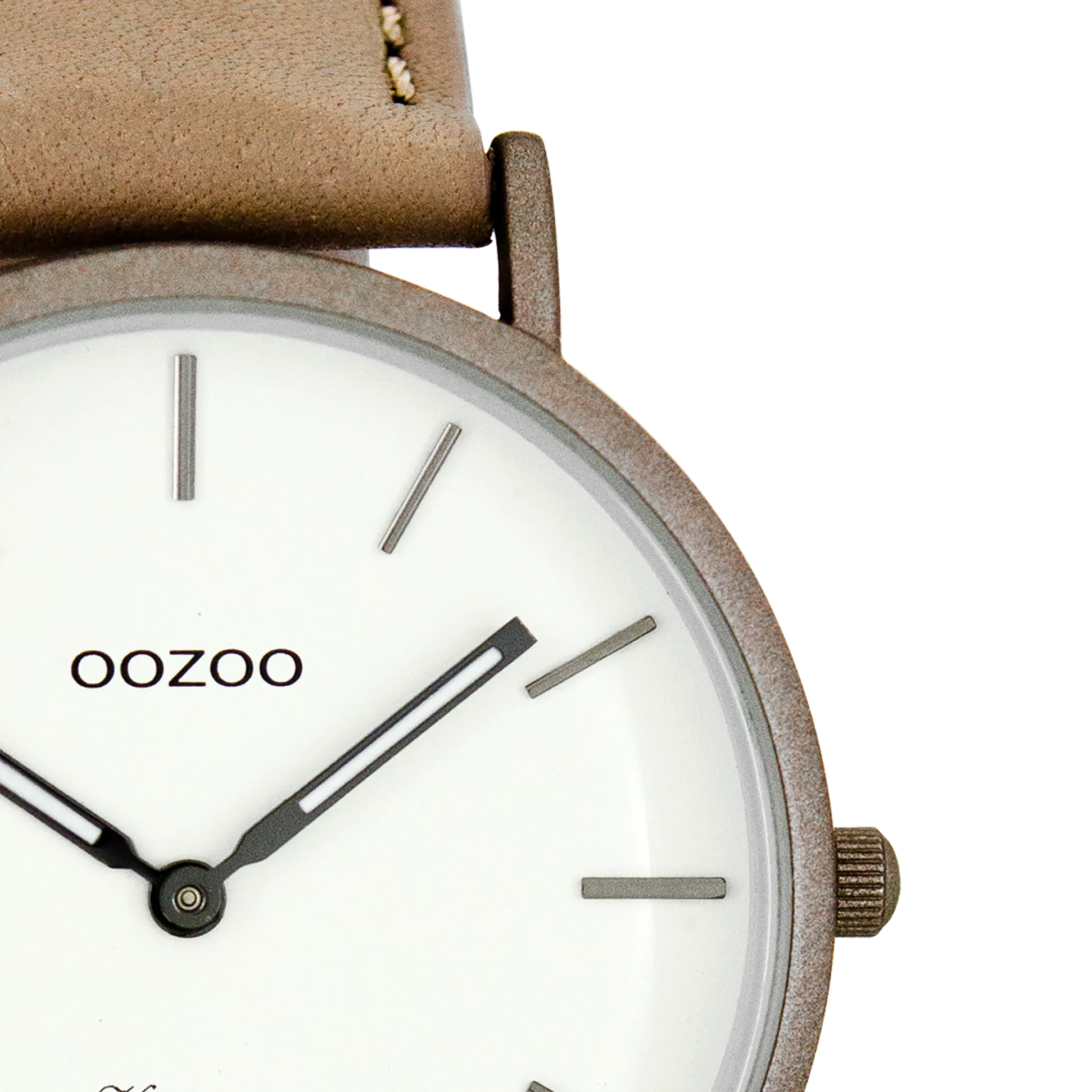 Taupe  watch with taupe leather strap