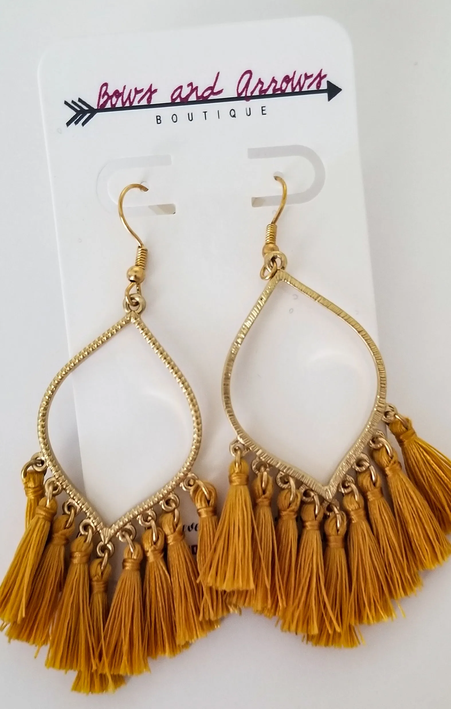 The Gold Marquise Tassel Earrings