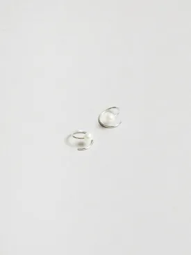 White Pearl Swirl Studs in Sterling Silver