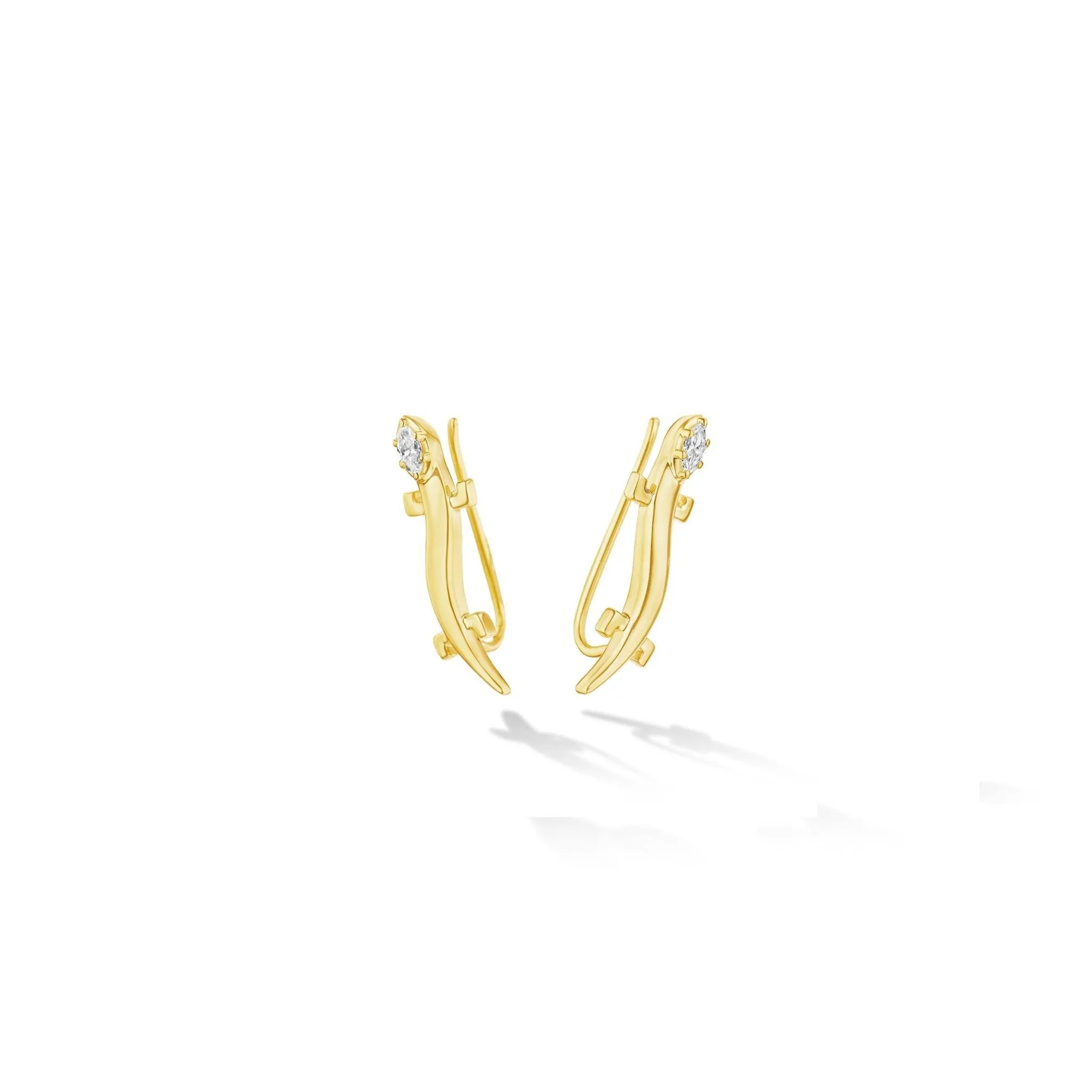 Yellow Gold Origin Stud Ear Climbers with Diamonds