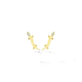 Yellow Gold Origin Stud Ear Climbers with Diamonds